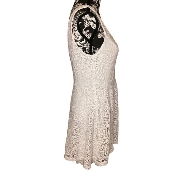 Apt 9 Ivory Skater Dress Coastal Beach Floral Vacation Travel Formal Easter - Picture 4 of 9